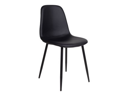 Kožená jídelní židle STOCKHOLM černá