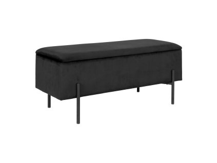 Černá lavice WATFORD s úložným prostorem