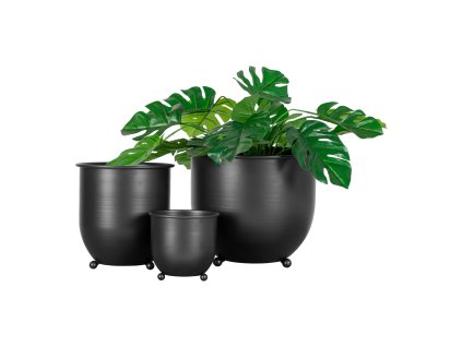 Set 3 kovových květináčů NOVA