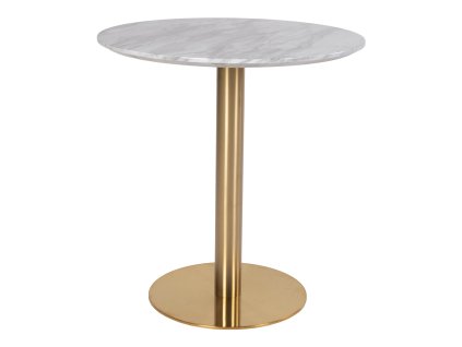 Kulatý jídelní stůl BOLZANO o70 cm v kombinaci mramor a zlato