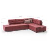 Rozkládací rohová pohovka MANAMA bordó pravý roh