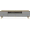Dřevěný TV stolek DOT 192x43cm šedý