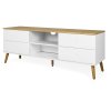 Dřevěný TV stolek DOT 162x43m bílý