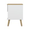 Dřevěný noční stolek DOT bílý
