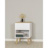 Dřevěný noční stolek DOT bílý