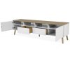Dřevěný TV stolek DOT 192x43cm bílý