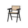 Dřevěná židle GUNN s ratanem černá