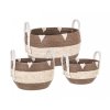Set 3 hnědých odkládacích košů THELMA M