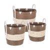 Set 3 hnědých odkládacích košů THELMA L