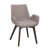 Šedá jídelní židle DRIMSDALE s tmavě hnědými nohami