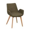 Zelená jídelní židle DRIMSDALE s hnědými nohami