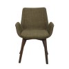 Zelená jídelní židle DRIMSDALE s tmavě hnědými nohami