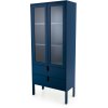 Prosklená vitrína UNO 178x76cm modrá