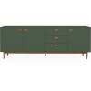 Dřevěná komoda SVEA zelená 225cm