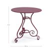 Kulatý zahradní stůl ETIENNE vínový o70 cm