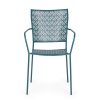 Zahradní kovová jídelní židle LIZETTE tyrkysová