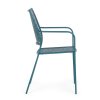 Zahradní kovová jídelní židle LIZETTE tyrkysová