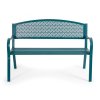 Kovová venkovní lavice LIZETTE tyrkysová