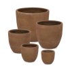Set 5 nízkých květináčů RIGO hnědá