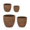Set 4 nízkých květináčů RIGO hnědá