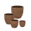Set 4 nízkých květináčů RIGO hnědá