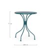 Zahradní kovový stůl LIZETTE tyrkysový o60 cm