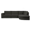Rohová pohovka FAMILY antracitová pravá