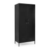 Kovová šatní skříň CAMBRIDGE černá
