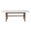 120594 a Hammond coffee table 135 white marble brown oak