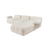 Krémová rohová pohovka DOBLO s lenoškou vlevo