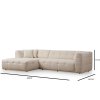 Béžová rohová pohovka CADY s lenoškou vlevo