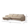 Béžová rohová pohovka LILY s lenoškou vlevo