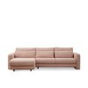Růžová rohová pohovka LILY s lenoškou vlevo