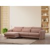 Růžová rohová pohovka LILY s lenoškou vlevo