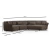 Čtyřmístná rohová pohovka MENTIS hnědá 360 cm