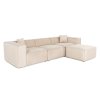 Čtyřmístná pohovka s pufem LORA krémová 303 cm