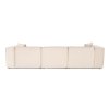 Čtyřmístná pohovka s pufem LORA krémová 303 cm