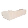 Čtyřmístná pohovka s pufem LORA krémová 303 cm