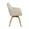 Jídelní židle ALISON s područkami světle béžová s dubovými nohami
