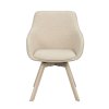 Jídelní židle ALISON s područkami světle béžová s bělenými dubovými nohami