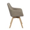 Jídelní židle ALISON s područkami tmavě béžová s dubovými nohami