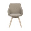 Jídelní židle ALISON s područkami tmavě béžová s bělenými dubovými nohami