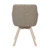 Jídelní židle ALISON s područkami tmavě béžová s bělenými dubovými nohami