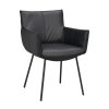 Kožená jídelní židle s područkami HINCKLEY černá123095 b Hinckley armchair black leather black