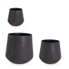 Set 3 květináčů KENAR černá