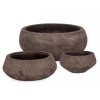 Set 3 květináčů MINH tmavě hnědý