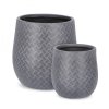 Set 2 květináčů RHOMBUS šedý