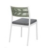 Zahradní jídelní židle ALVIN bílá se zeleným opěradlem