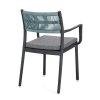 Zahradní jídelní židle s područkami ALVIN antracitová