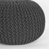 Poef Gebreid M Antraciet Katoen 50x50x35 cm Detail 2